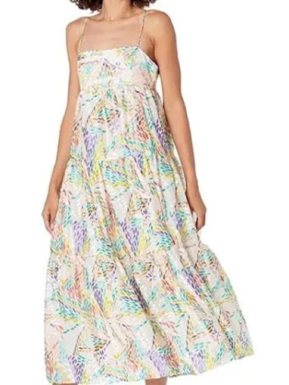 C/MEO Collective Set Up Dress Womens 6 Multi Burnout Leaf Tiered Excellent